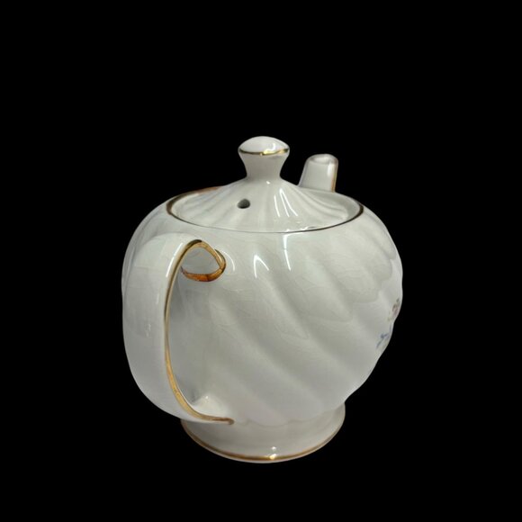 Sadler England Ceramic Teapot With Lid - 7.5" Wide - White With Multicolor Flowe - Picture 8 of 9